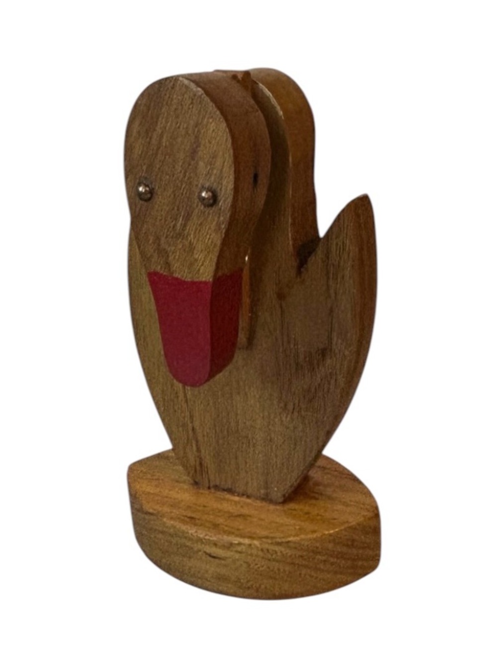 Vintage Handcrafted Wooden Duck Clip Memo Note Holder